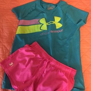 Youth large girls Under Armour set
